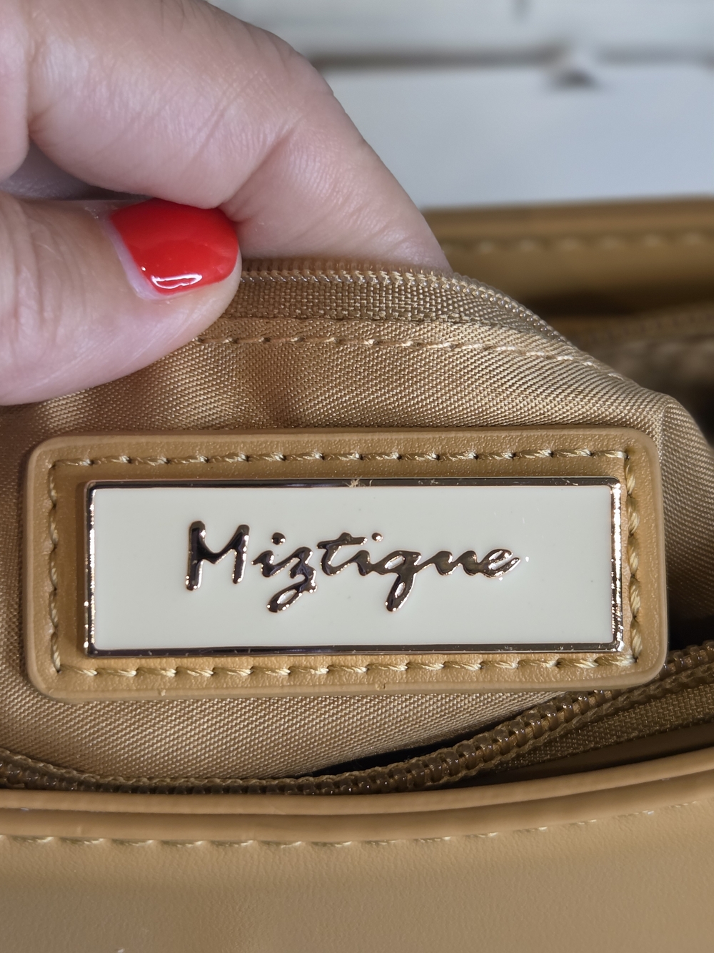 Miztique Tan Shoulder Bag with Front Strap - Picture 12 of 14